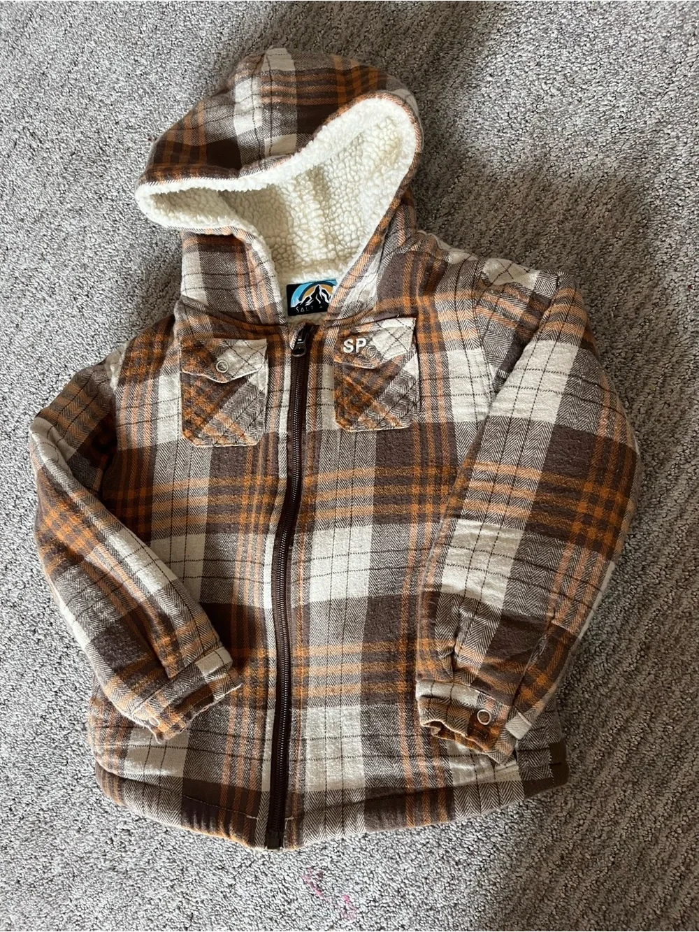 Salt + Pine Plaid Sherpa-Lined Hooded Jacket - Brown & Cream